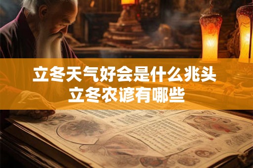 立冬天气好会是什么兆头 立冬农谚有哪些