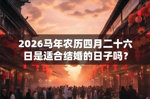 2026马年农历四月二十六日是适合结婚的日子吗？