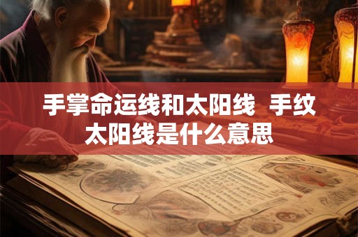 手掌命运线和太阳线  手纹太阳线是什么意思