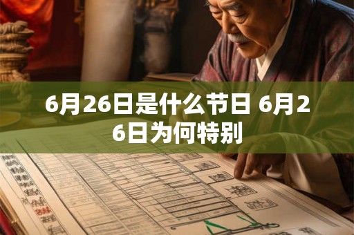 6月26日是什么节日 6月26日为何特别 6月26日是什么节日 6月26日为何特别