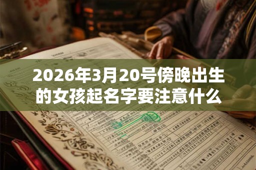 2026年3月20号傍晚出生的女孩起名字要注意什么