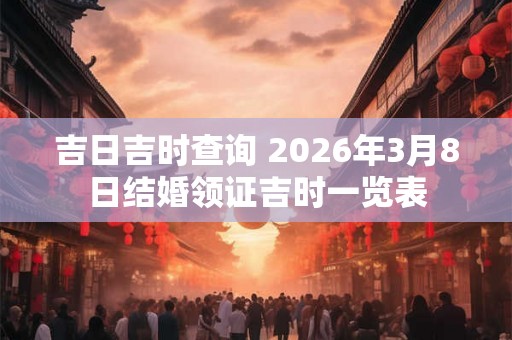吉日吉时查询 2026年3月8日结婚领证吉时一览表