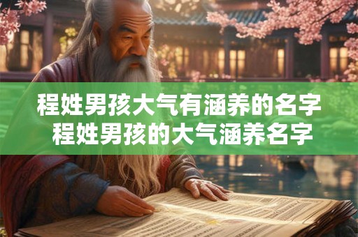 程姓男孩大气有涵养的名字 程姓男孩的大气涵养名字是什么