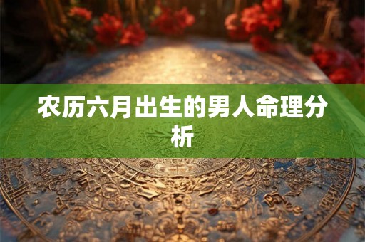 农历六月出生的男人命理分析
