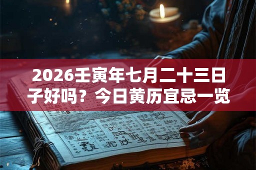 2026壬寅年七月二十三日子好吗？今日黄历宜忌一览表