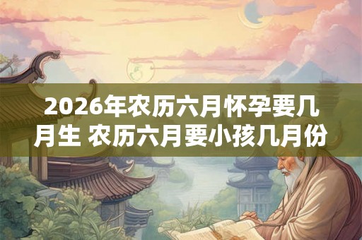 2026年农历六月怀孕要几月生 农历六月要小孩几月份生宝宝