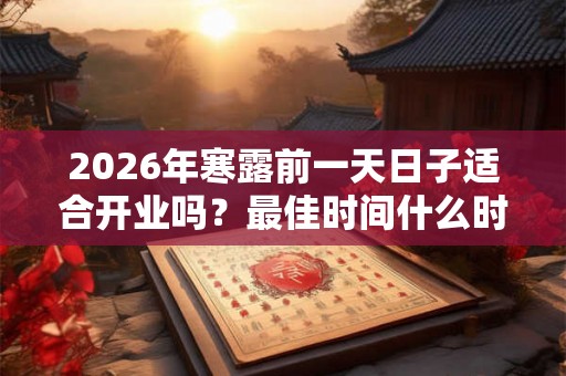 2026年寒露前一天日子适合开业吗？最佳时间什么时候？