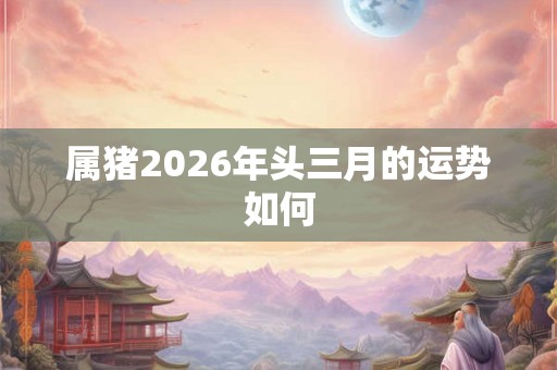 属猪2026年头三月的运势如何