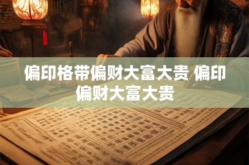 偏印格带偏财大富大贵 偏印偏财大富大贵
