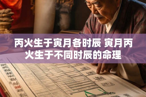 丙火生于寅月各时辰 寅月丙火生于不同时辰的命理