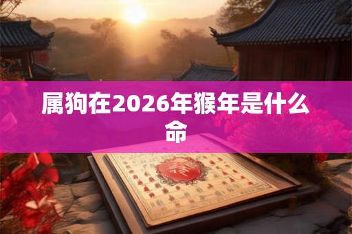 属狗在2026年猴年是什么命