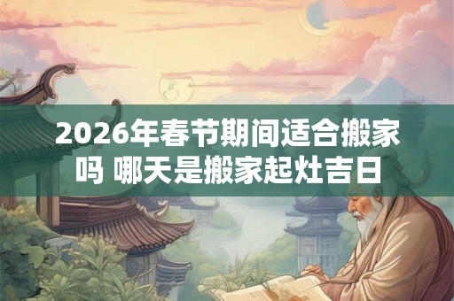 2026年春节期间适合搬家吗 哪天是搬家起灶吉日
