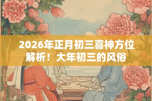 2026年正月初三喜神方位解析！大年初三的风俗