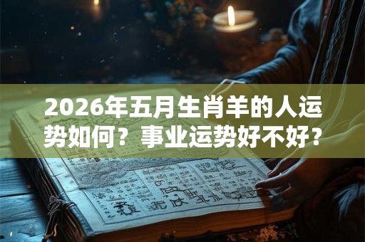 2026年五月生肖羊的人运势如何？事业运势好不好？