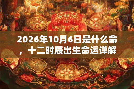2026年10月6日是什么命，十二时辰出生命运详解