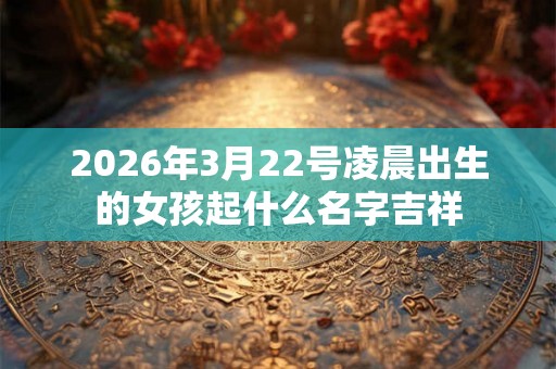 2026年3月22号凌晨出生的女孩起什么名字吉祥