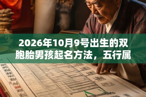 2026年10月9号出生的双胞胎男孩起名方法，五行属什么