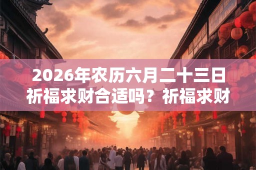 2026年农历六月二十三日祈福求财合适吗？祈福求财有什么禁忌？