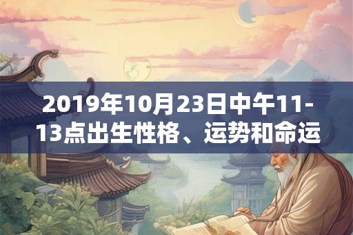 2019年10月23日中午11-13点出生性格、运势和命运