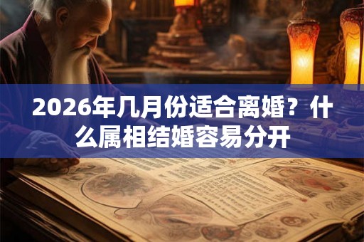 2026年几月份适合离婚？什么属相结婚容易分开