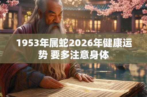 1953年属蛇2026年健康运势 要多注意身体 1953年属蛇2026年健康运势 要多注意身体