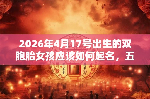 2026年4月17号出生的双胞胎女孩应该如何起名，五行属什么？