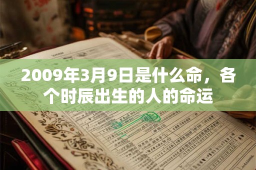2009年3月9日是什么命，各个时辰出生的人的命运