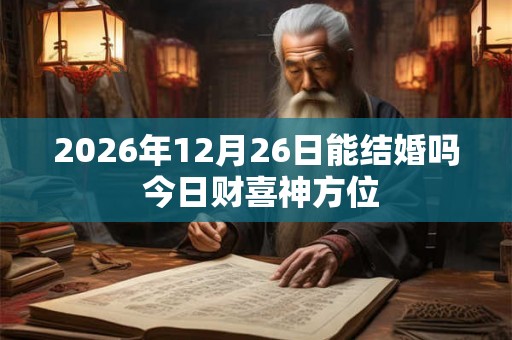 2026年12月26日能结婚吗 今日财喜神方位
