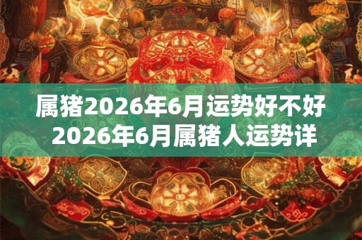 属猪2026年6月运势好不好 2026年6月属猪人运势详解