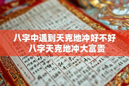 八字中遇到天克地冲好不好  八字天克地冲大富贵