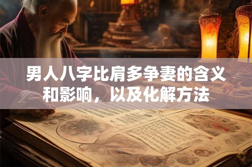 男人八字比肩多争妻的含义和影响，以及化解方法