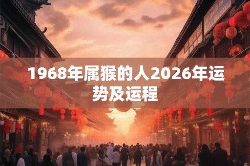 1968年属猴的人2026年运势及运程