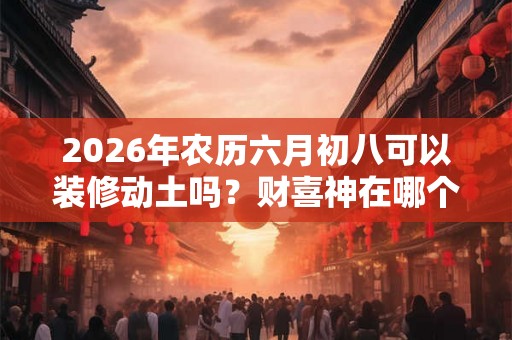 2026年农历六月初八可以装修动土吗？财喜神在哪个位置？