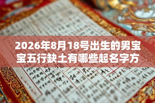 2026年8月18号出生的男宝宝五行缺土有哪些起名字方法