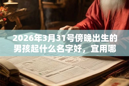 2026年3月31号傍晚出生的男孩起什么名字好，宜用哪些名字呢？