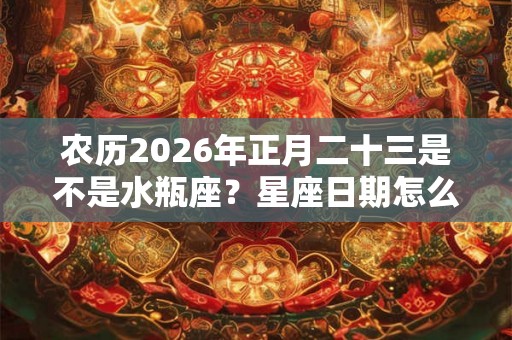农历2026年正月二十三是不是水瓶座？星座日期怎么划分的？