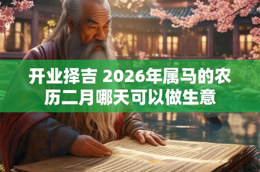 开业择吉 2026年属马的农历二月哪天可以做生意