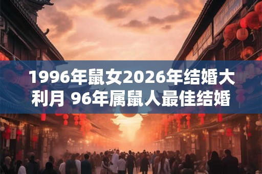 1996年鼠女2026年结婚大利月 96年属鼠人最佳结婚年份
