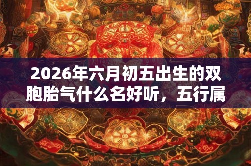 2026年六月初五出生的双胞胎气什么名好听，五行属什么