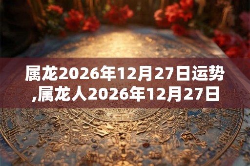 属龙2026年12月27日运势,属龙人2026年12月27日财运,生肖龙2026年12月27日运势