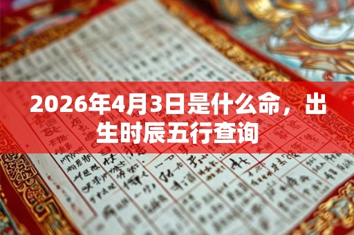 2026年4月3日是什么命，出生时辰五行查询
