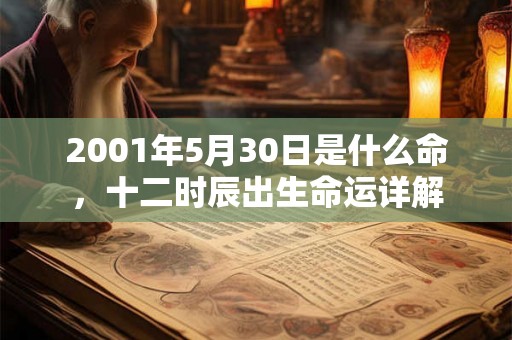 2001年5月30日是什么命，十二时辰出生命运详解