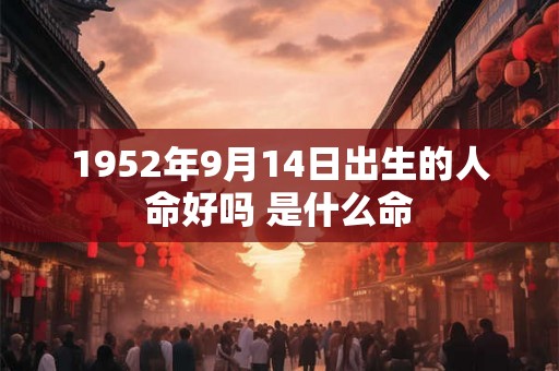 1952年9月14日出生的人命好吗 是什么命