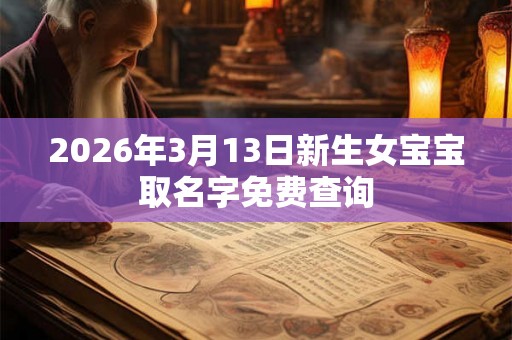2026年3月13日新生女宝宝取名字免费查询