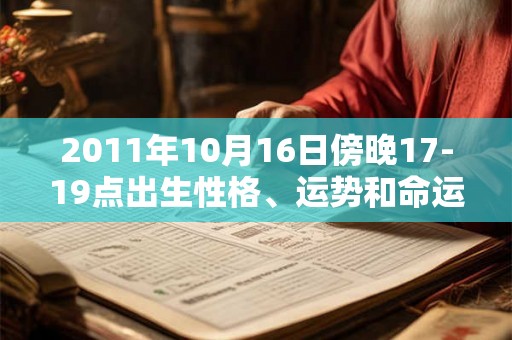 2011年10月16日傍晚17-19点出生性格、运势和命运