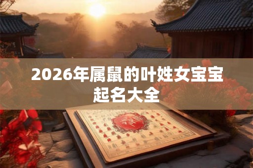 2026年属鼠的叶姓女宝宝起名大全