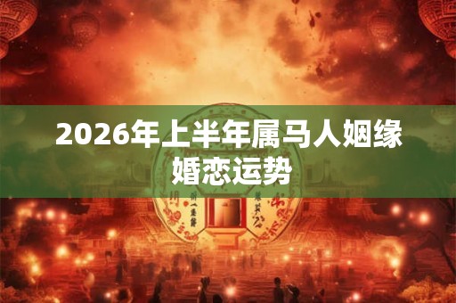 2026年上半年属马人姻缘 婚恋运势