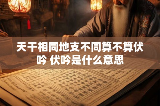 天干相同地支不同算不算伏吟 伏吟是什么意思