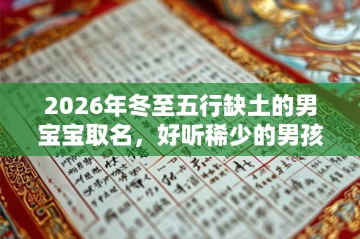 2026年冬至五行缺土的男宝宝取名，好听稀少的男孩名字精选