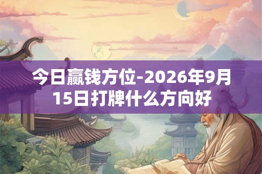 今日赢钱方位-2026年9月15日打牌什么方向好